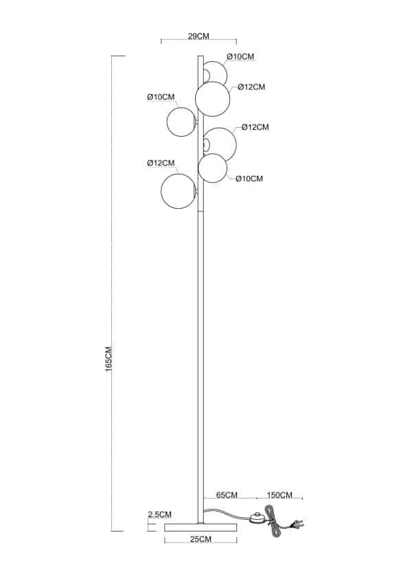 Торшер Arte Lamp GEMINI A2243PN-6BK — изображение 3
