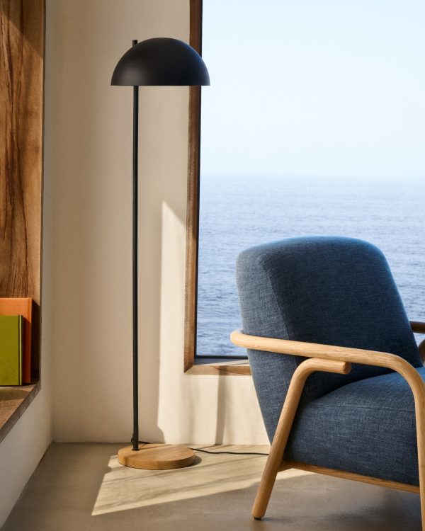 Торшер из дерева ясеня Catlar и металла черный — изображение 2