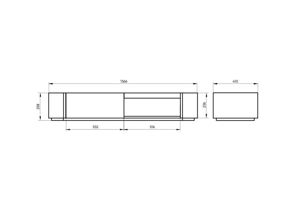 Тумба Lagom под ТВ 1 ящик 1 полка ширина 140 см (серо-бежевый) — изображение 2