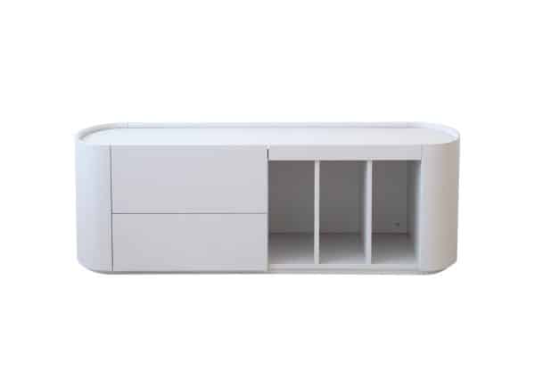 Тумба Lagom под ТВ 2 ящика 3 ниши ширина 140 см (белый)