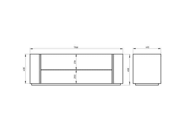 Тумба Lagom под ТВ 2 ящика ширина 140 см (белый) — изображение 2