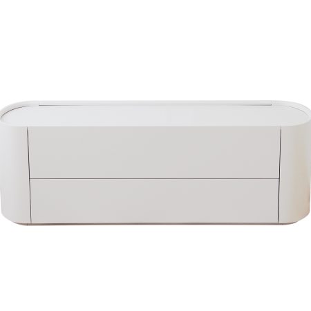 Тумба Lagom под ТВ 2 ящика ширина 140 см (белый)