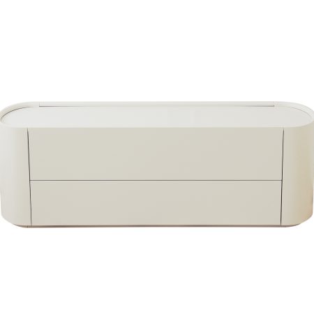 Тумба Lagom под ТВ 2 ящика ширина 140 см (молочный)