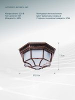 Уличный потолочный светильник Arte Lamp PEGASUS A3100PL-1AC — изображение 5