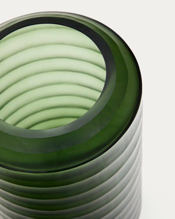 Ваза Bunce из переработанного стекла зеленая 25 см — изображение 4