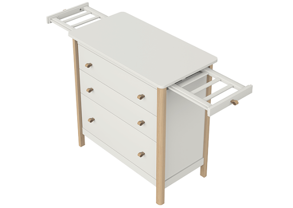 vydvizhnaja-veshalka-dlja-komoda-classic-3-jashhika-molochnyj-1 Выдвижная вешалка для комода Classic 3 ящика (молочный) — изображение 2