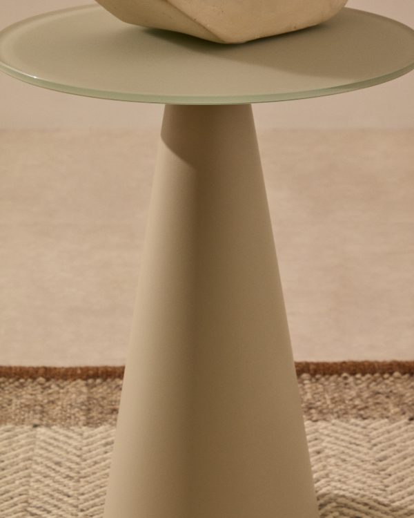 Журнальный столик Wilshire из матового стекла и стали матово-серый Ø35 см — изображение 3