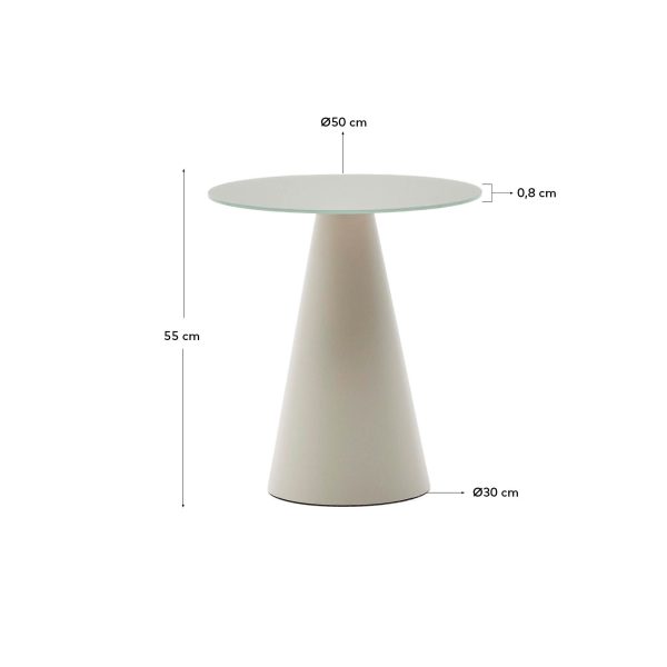 Журнальный столик Wilshire из матового стекла и стали матово-серый Ø50 см — изображение 4