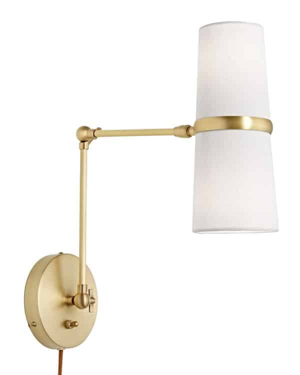 Золотое бра “Флемиш” на шарнире с проводом