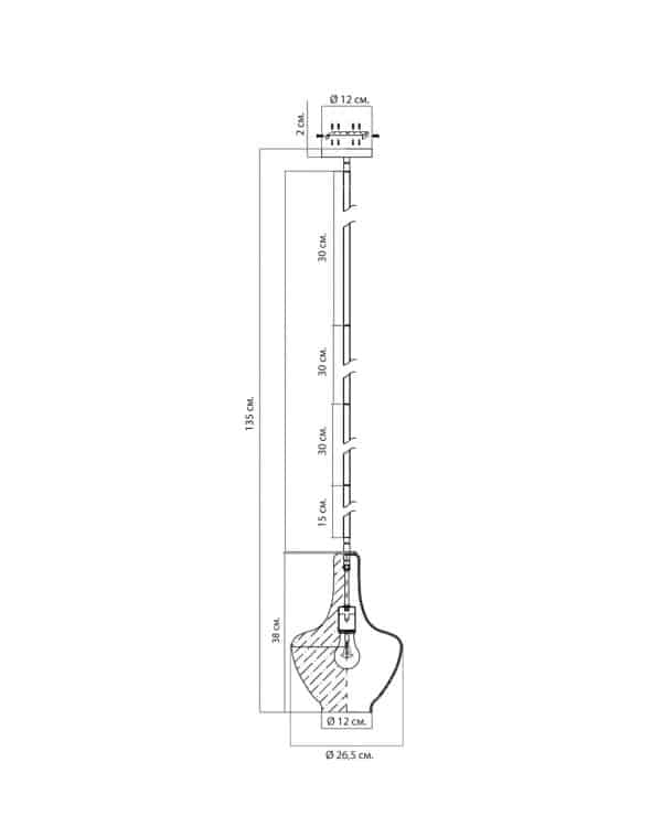 Золотой подвесной светильник “Джос” — изображение 4
