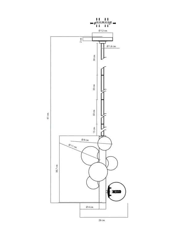 Золотой подвесной светильник “Квинт” — изображение 3
