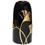 18H2877-20 Ваза керамич. черная с золотом "Гинкго" d12*25 см