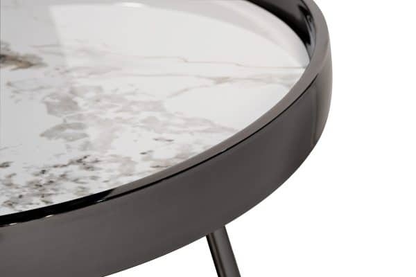 47ED-28020 Стол журнальный белый/черный хром 50*50*55см — изображение 4