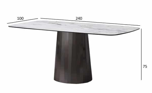 57EL-91600 Стол обеденный серый керамика 240*100*75см — изображение 4