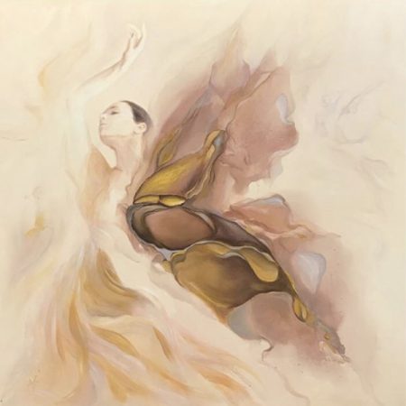 89VOR-AQUARELLE9 Холст "Балерина" 100*100см