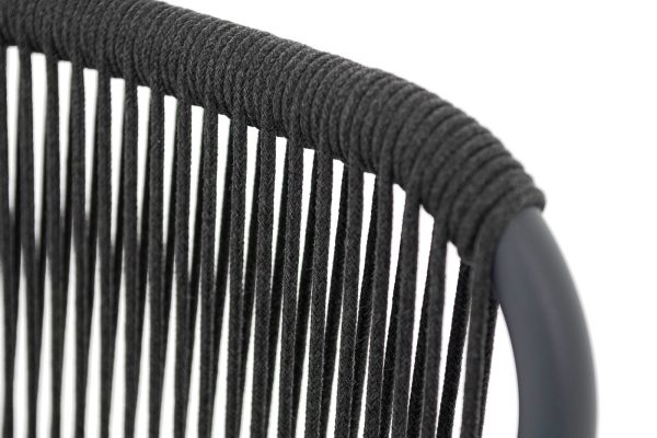 aneto-stul-pletenyj-iz-roupa-karkas-aljuminij-temno-seryj-ral7024-muar-roup-temno-seryj-kruglyj-tkan-temno-seraja-027-4 "Ането" стул плетеный из роупа, каркас алюминий темно-серый (RAL7024) муар, роуп темно-серый круглый, ткань темно-серая 027 — изображение 5
