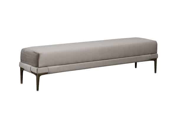 Банкетка Prima 160 на метал опорах бежевая Velvet BEG 40*160*40см — изображение 2