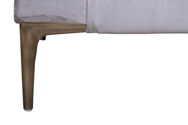 Банкетка Prima 160 на метал опорах серая Velvet SER 40*160*40см — изображение 5