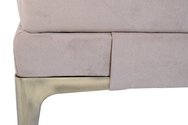 Банкетка Prima 160 на метал опорах серо-бежевая Роман23 40*160*40см — изображение 3