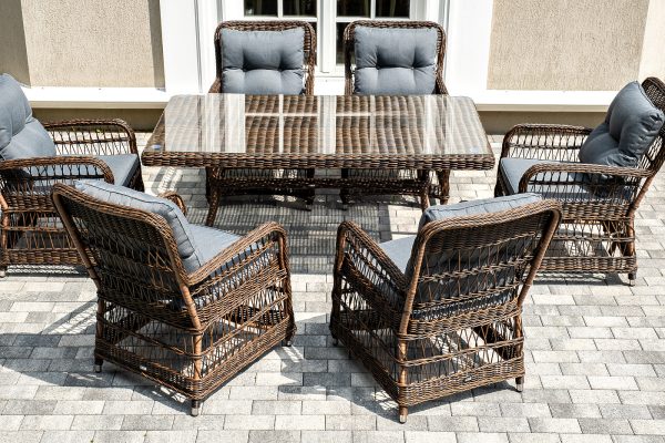 "Цесена" обеденная группа плетеная из искусственного ротанга, цвет коричневый — изображение 5