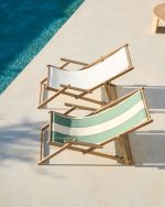 Cкладное кресло Vilara для улицы из акации и текстиля белого цвета — изображение 4