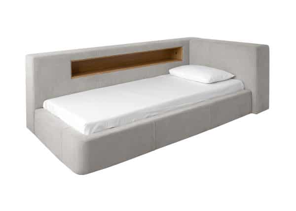 Диван-кровать Cube c нишей L антивандальная ткань (серый)