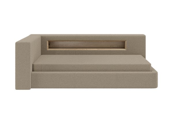 Диван-кровать Cube c нишей L (бежевый, букле) — изображение 3