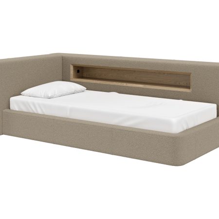 Диван-кровать Cube c нишей L (бежевый
