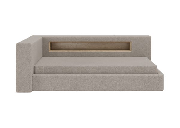 Диван-кровать Cube c нишей L (бежевый, рогожка) — изображение 3