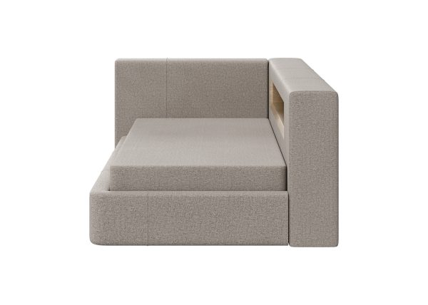 Диван-кровать Cube c нишей L (бежевый, рогожка) — изображение 4