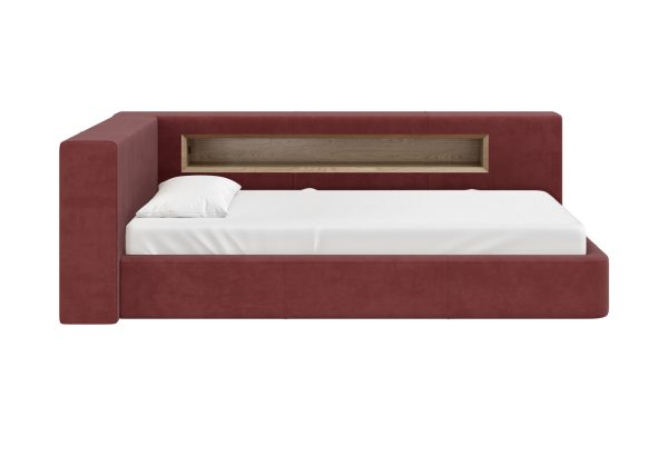 Диван-кровать Cube c нишей L (бордовый FiberGuard) — изображение 2