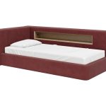 Диван-кровать Cube c нишей L (бордовый FiberGuard)