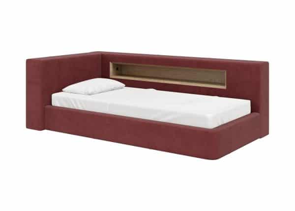 Диван-кровать Cube c нишей L (бордовый FiberGuard)
