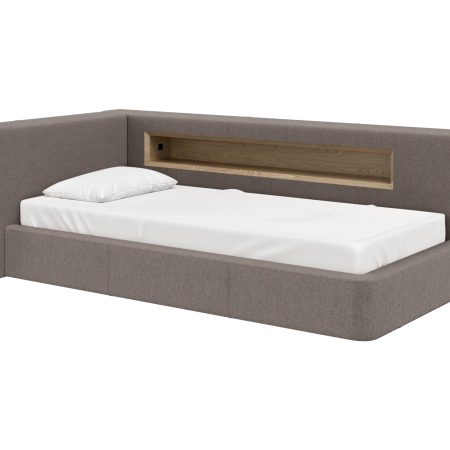 Диван-кровать Cube c нишей L (капучино