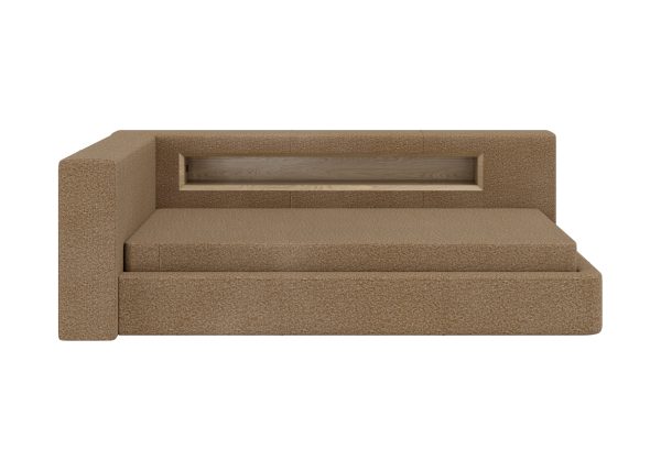 Диван-кровать Cube c нишей L (коричневый, рогожка) — изображение 3