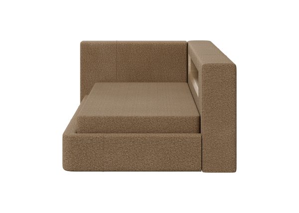 Диван-кровать Cube c нишей L (коричневый, рогожка) — изображение 4