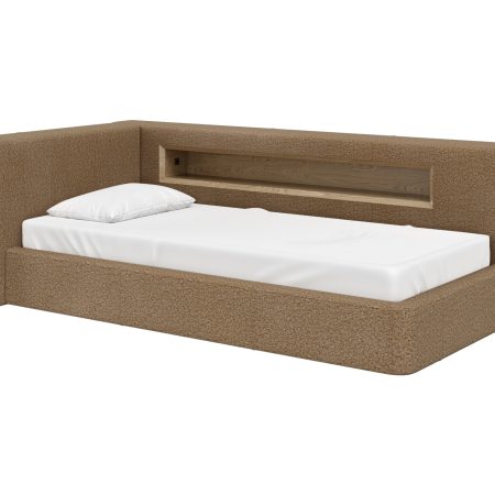 Диван-кровать Cube c нишей L (коричневый