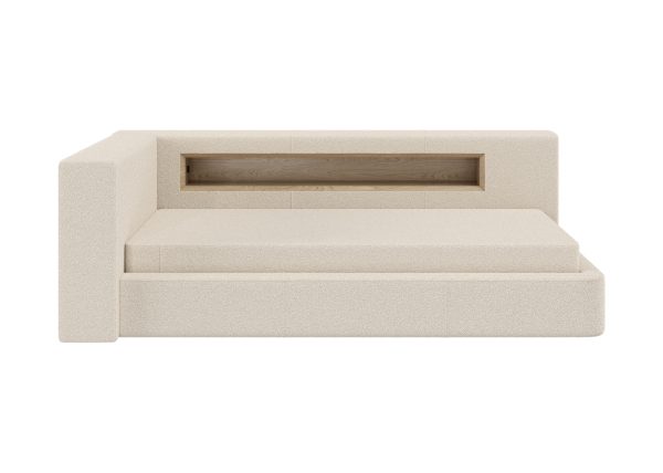 Диван-кровать Cube c нишей L (молочный, букле) — изображение 4