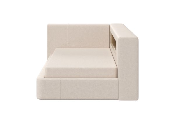 Диван-кровать Cube c нишей L (молочный, рогожка) — изображение 4
