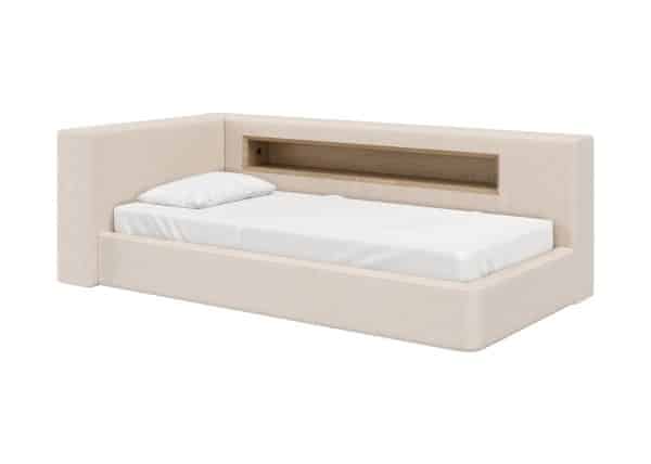 Диван-кровать Cube c нишей L (молочный