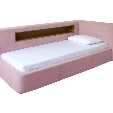 Диван-кровать Cube c нишей L (розовый)