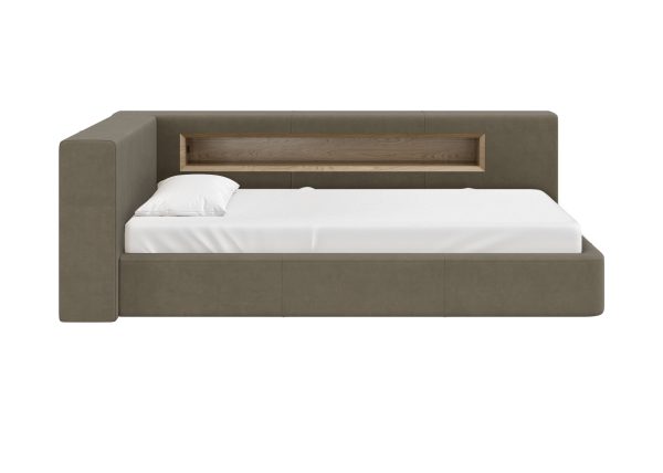 Диван-кровать Cube c нишей L (серо-зеленый FiberGuard) — изображение 2