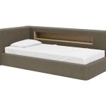 Диван-кровать Cube c нишей L (серо-зеленый FiberGuard)