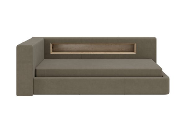 Диван-кровать Cube c нишей L (серо-зеленый FiberGuard) — изображение 3