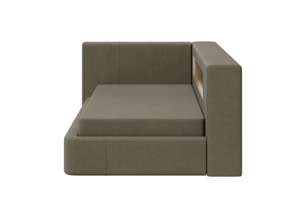 Диван-кровать Cube c нишей L (серо-зеленый FiberGuard) — изображение 4