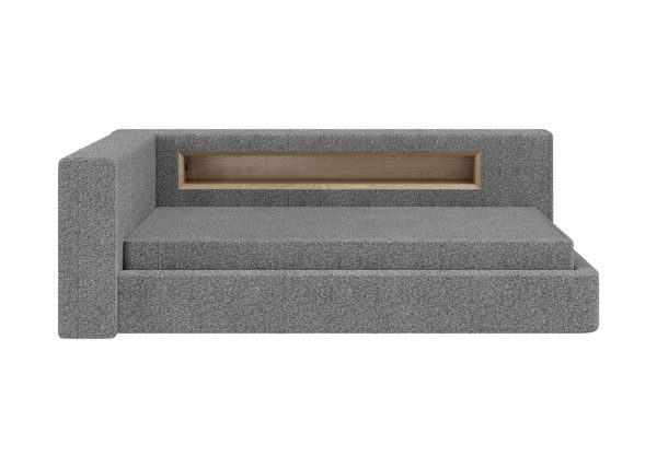 Диван-кровать Cube c нишей L (серый, рогожка) — изображение 3