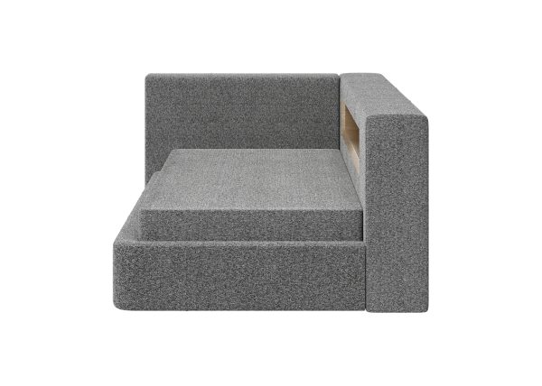 Диван-кровать Cube c нишей L (серый, рогожка) — изображение 4