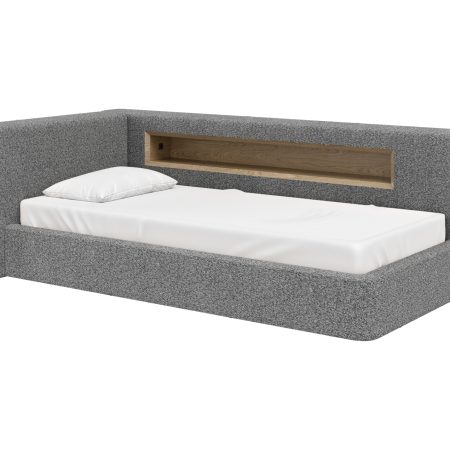 Диван-кровать Cube c нишей L (серый