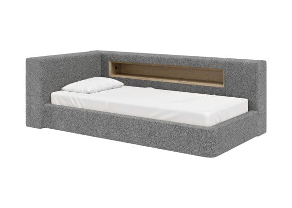 Диван-кровать Cube c нишей L (серый