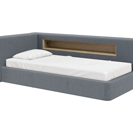 Диван-кровать Cube c нишей L (серый